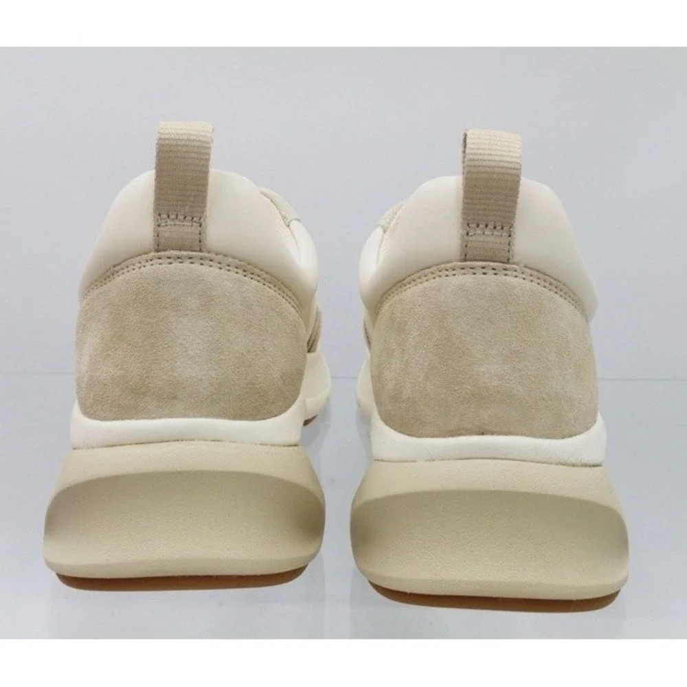 (38)Tory Burch Good Luck Trainer Sneakers - Ivory/ Toupe- Women's Size 13 M